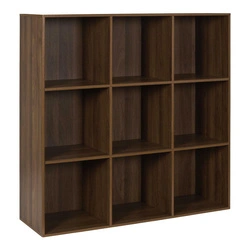 Regał na książki Tiffany 9 półek orzech ciemny do salonu Intesi