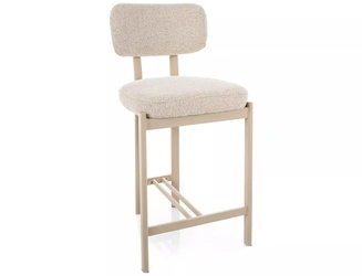 Hoker Montico beżowy tapicerowany z oparciem do kuchni 62 cm