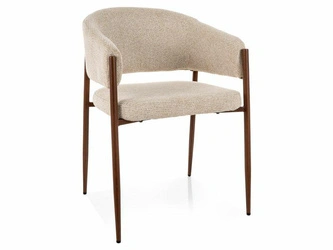 Krzesło Kapia tapicerowane beżowe z podłokietnikami do jadalni