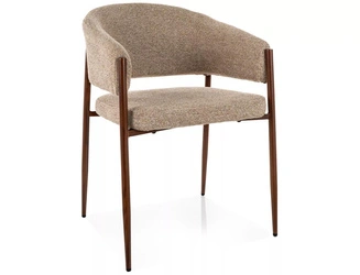 Krzesło Kapia beżowe Intesi do jadalni tapicerowane z podłokietnikami