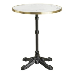 Stół bistro House Nordic okrągły biały marmur glamour do jadalni