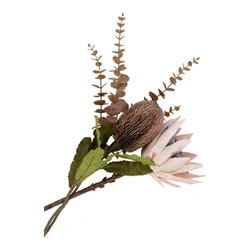 Bukiet sztucznych kwiatów King Protea bordowy 65 cm do salonu