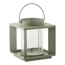 Lampion ogrodowy Lohals zielony szkło i metal dekoracyjny na taras i balkon