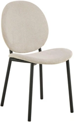 Krzesło Cliff beżowe do jadalni tapicerowane nowoczesne na czarnych nogach