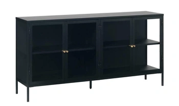 Komoda Carmel czarna 170 cm nowoczesna na nóżkach do salonu