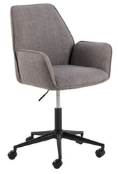 Fotel biurowy Glenda wygodny obrotowy tapicerowany szary do biurka