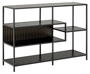 Regał metalowy loftowy Seaford V Actona na książki 114 cm czarny