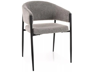 Krzesło Kapia szare z podłokietnikami do jadalni i salonu nowoczesne