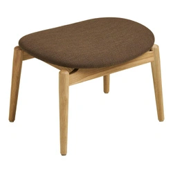 Podnóżek tapicerowany Olvera skandynawski do salonu dąb naturalny brązowy