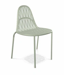 Krzesło metalowe Malvasia zielone jasne do jadalni i kuchni nowoczesne na taras