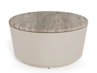 Stolik kawowy Cangas okrągły 80 cm szary marmurowy nowoczesny do salonu