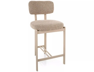 Hoker Montico beżowy tapicerowany z oparciem do wyspy kuchennej