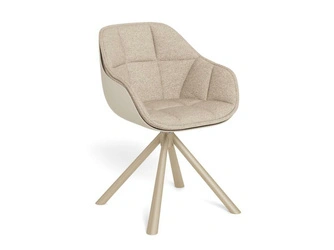 Actona Lenny beżowe krzesło obrotowe tapicerowane do jadalni i salonu