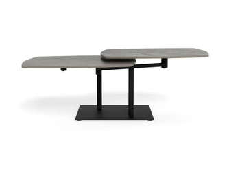 Stolik kawowy Carballo szary prostokątny loftowy z siedziskiem