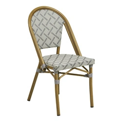 Krzesło Lauria boho do jadalni i kuchni metalowe biało‑szare