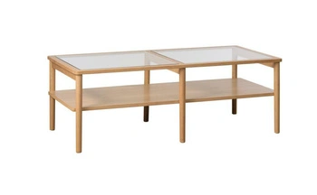 Stolik kawowy Elba 60x120 prostokątny szklany dębowy do salonu