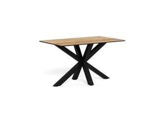 Stół Heaven 135x80 nowoczesny do jadalni ceramika dąb na czarnych nogach