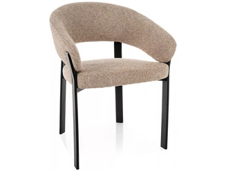 Krzesło Goja beżowe tapicerowane z podłokietnikami do jadalni Intesi