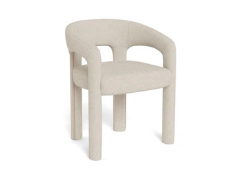 Krzesło Cole beżowe tapicerowane z podłokietnikami do jadalni Actona