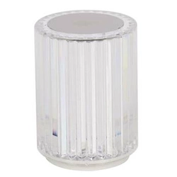 Lampka nocna LED Cryształowa Intesi nowoczesna biała przenośna do sypialni i salonu