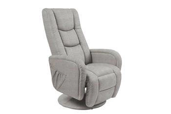 Fotel rozkładany do salonu z masażem Gurt Intesi szary nowoczesny tapicerowany relax
