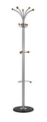 Stojący wieszak do przedpokoju Capricorne srebrny nowoczesny drewniany Intesi 180 cm