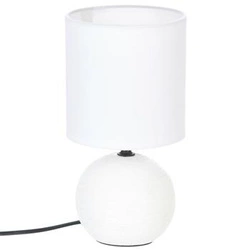 Lampka nocna do sypialni Timeo Atmosphera nowoczesna biała ceramiczna z abażurem 25 cm
