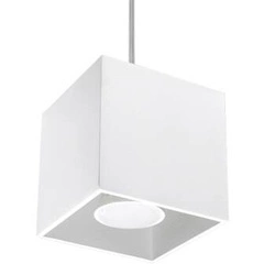 Lampa wisząca Quad 1 biała nowoczesna nad stół do kuchni i jadalni Sollux Lighting