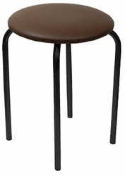 Taboret do toaletki Francis Intesi brązowy loftowy ekoskóra metalowy do salonu 45 cm