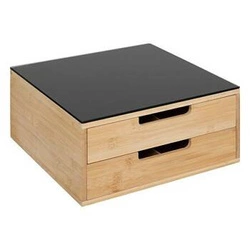 Szufladka na kapsułki z wyjmowanymi       przegrodami czarna/ naturalna