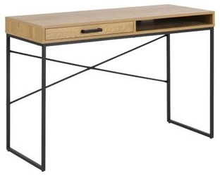 Biurko Seaford Actona loftowe z szufladą i półką 110 cm małe biurko do pracy industrialne