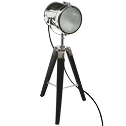 Lampka nocna Ebor industrialna czarna z kierunkowym reflektorem do sypialni Atmosphera 68 cm