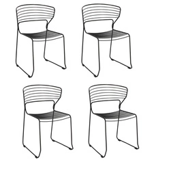 Zestaw 4 krzeseł Hilly czarne