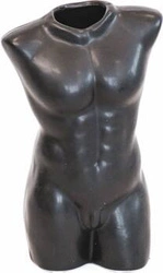 Czarny wazon ceramiczny Męski Tors nowoczesny dekoracyjny do salonu HV decor 24 cm