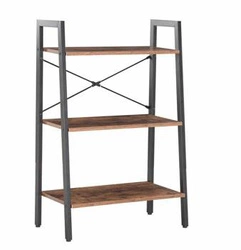 Regał na książki Rayburn industrialny brązowy z 3 półkami do salonu i biura Intesi