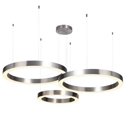 Lampa wisząca LED Circle 40+60+60 srebrna nowoczesna ściemniana do salonu