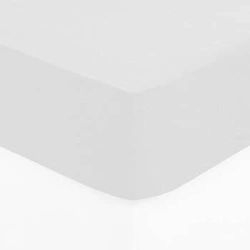 Prześcieradło bawełniane z gumką Atmosphera 90x190 cm do sypialni białe na materac