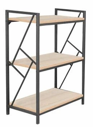 Regał na książki Orust industrialny dąb naturalny 3 półki do salonu i biura Intesi