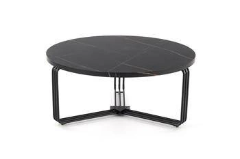 Stolik kawowy Lintica okrągły 80 cm czarny marmur nowoczesny loft do salonu Intesi