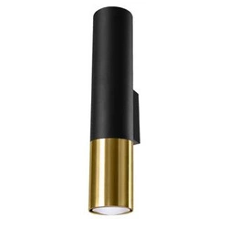 Kinkiet ścienny LOOPEZ czarny złoty nowoczesny metalowy do salonu i sypialni Sollux