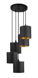 Lampa wisząca Long talerz czarna 5-punktowa do salonu nowoczesna regulowana CANDELLUX