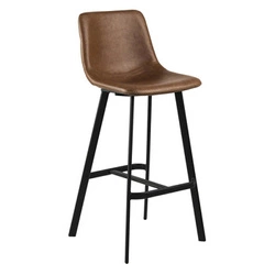 Hoker Oregon Actona industrialny z oparciem ekoskóra brązowy do kuchni i wyspy 76,5 cm