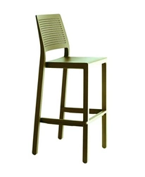 Hoker Emi 75 cm zielony z oparciem do kuchni i jadalni nowoczesny sztaplowany outdoor