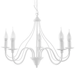 Żyrandol Minerwa biały 5-ramienny nowoczesny do salonu i jadalni lampa sufitowa