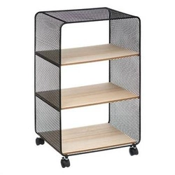 Regał metalowy na kółkach Case 3 półki loftowy do salonu i biura czarny 5five