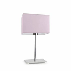 Lampka nocna do sypialni nowoczesna AMALFI fioletowa z abażurem chrom LYSNE 40 cm