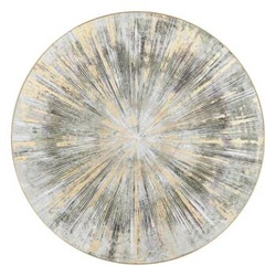 Dekoracja ścienna Izzie 80 cm szara z złotym wzorem, nowoczesna ozdoba na ścianę do salonu Atmosphera