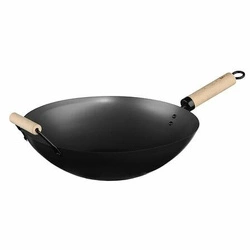 Wok stalowy z drewnianą rączką 35 cm