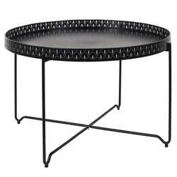 Stolik kawowy Modes okrągły czarny metalowy nowoczesny loftowy do salonu 78 cm Intesi