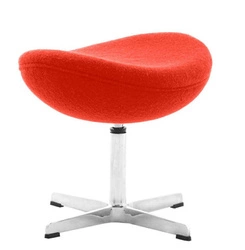 Podnóżek tapicerowany Jajo kaszmir inspirowany Egg pomarańczowy do salonu nowoczesny D2.DESIGN